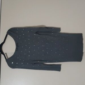 White House Black Market Gray Diamond Studded Sweater Size Small